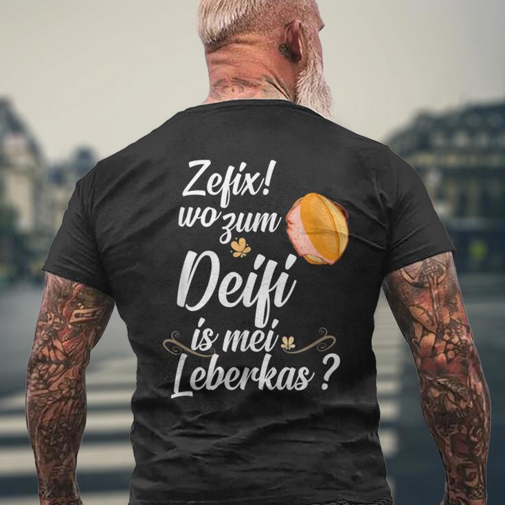 Leberkäse Leberkas Leberkässemmel Fleischkäse Bayern T-Shirt mit Rückendruck Geschenke für alte Männer