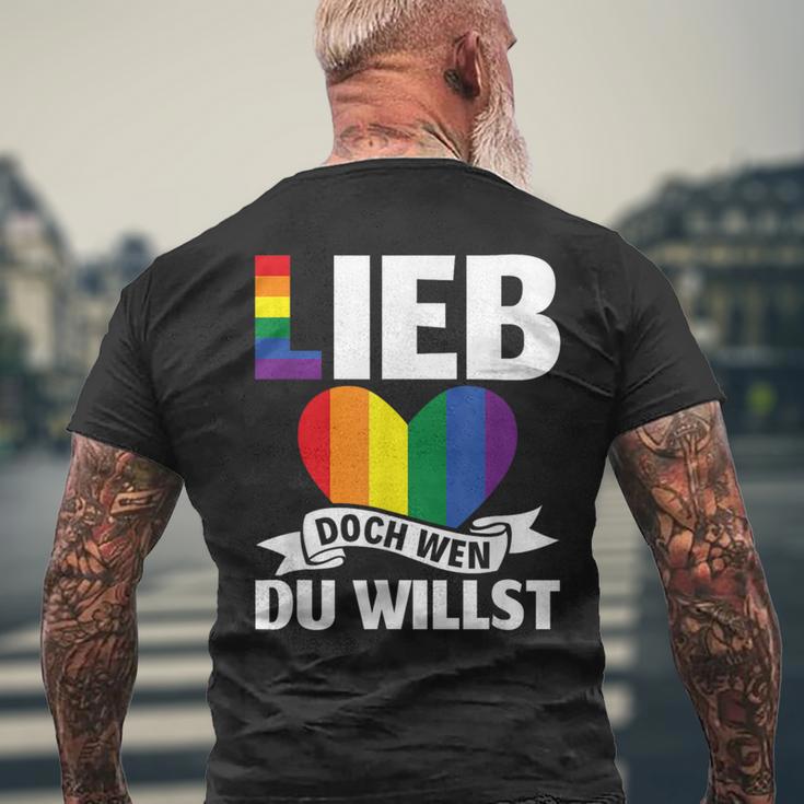 Lgbt Lgbtq Gay Csd Lieb Doch Wen Du Willst Gay Pride T-Shirt mit Rückendruck Geschenke für alte Männer