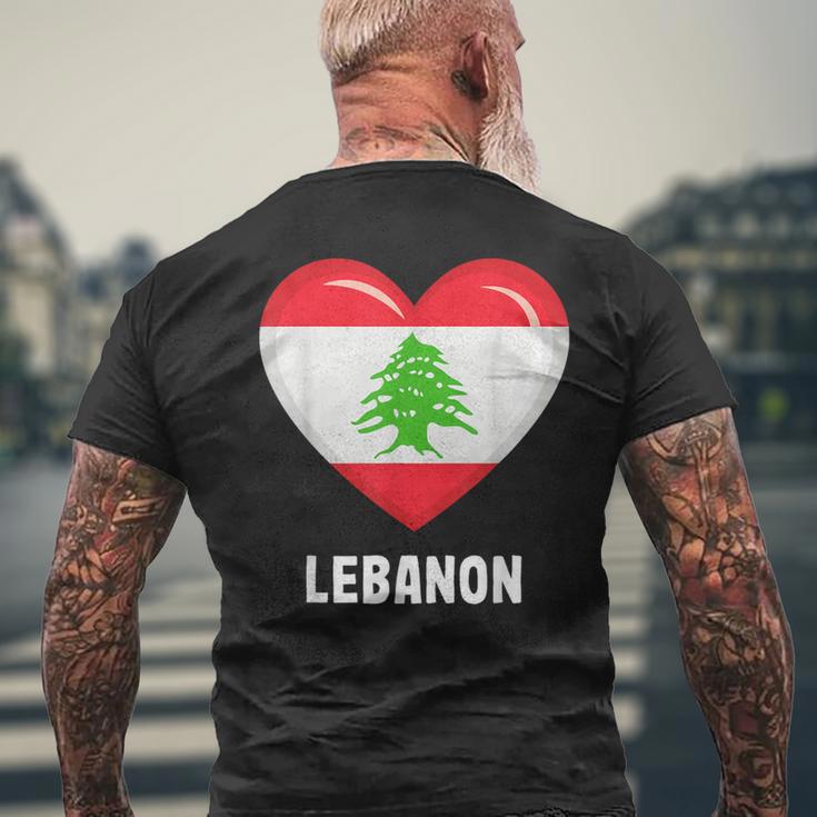 Libanon Flag Lebanese T-Shirt mit Rückendruck Geschenke für alte Männer