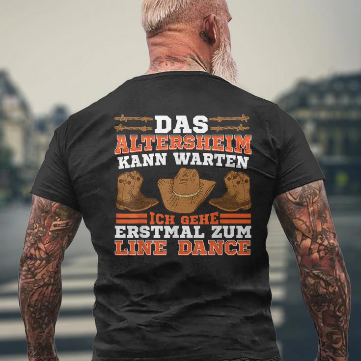 Linedancer Das Altersheim Kann Warten Ich Geh Zum Line Dance T-Shirt mit Rückendruck Geschenke für alte Männer