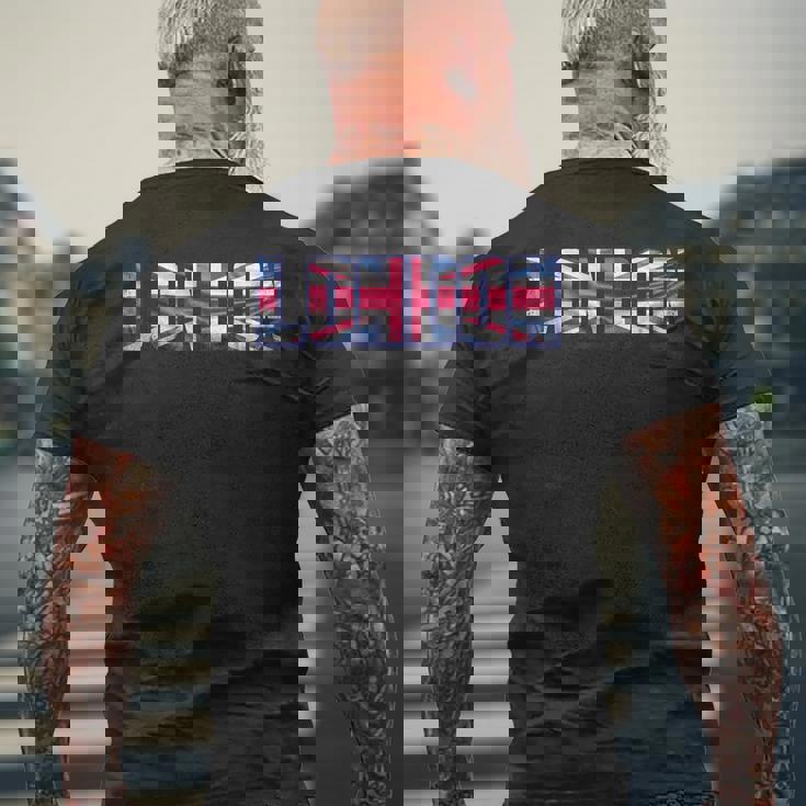 I Love London Cool Londonibes With Uk Flag Graphic T-shirt da uomo con stampa posteriore Regalos para ancianos