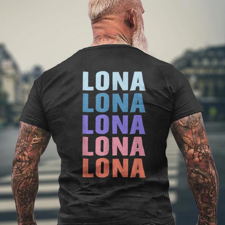 Lustiges Geschenk Name Lona Personalisierteorname T-Shirt mit Rückendruck Geschenke für alte Männer