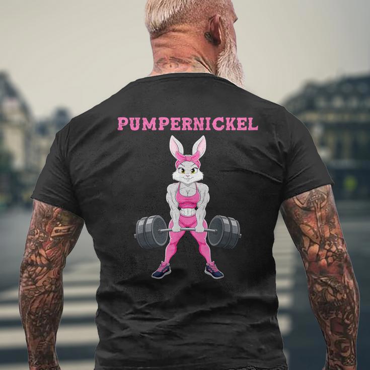 Lustiges Pumpernickel Damen Fitness Workout T-Shirt mit Rückendruck Geschenke für alte Männer