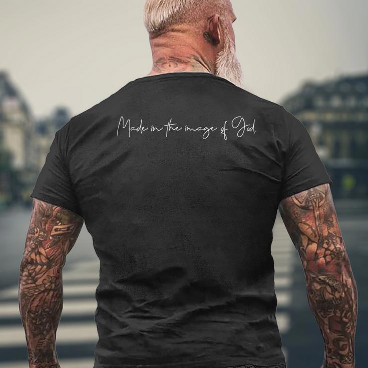 Made In The Image Of God Handwritten T-Shirt mit Rückendruck Geschenke für alte Männer