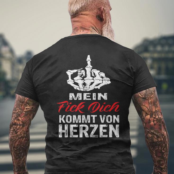 Mein Fick Dich Kommton Herzen Sayings Ironie S T-Shirt mit Rückendruck Geschenke für alte Männer