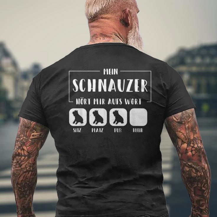 Mein Schnauzer Hört Aufs Wort Schnauzer Dog T-Shirt mit Rückendruck Geschenke für alte Männer