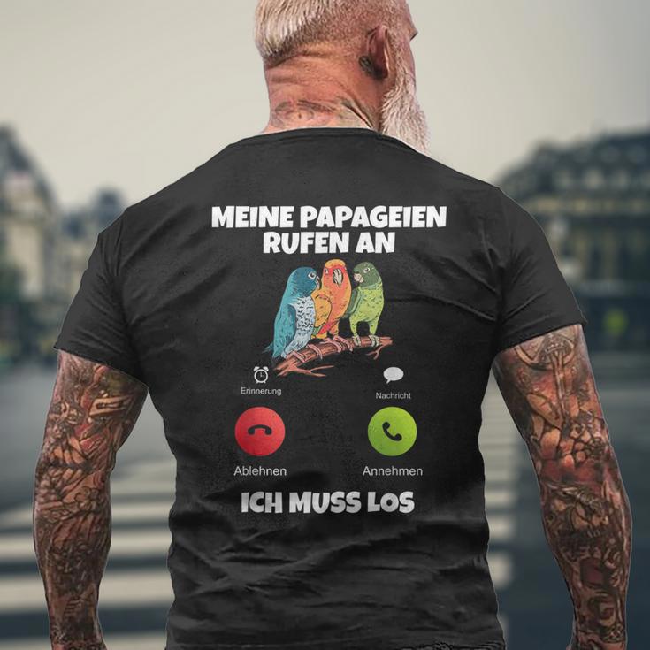 Meine Parageien Rufen An Ich Muss Los Paragei T-Shirt mit Rückendruck Geschenke für alte Männer