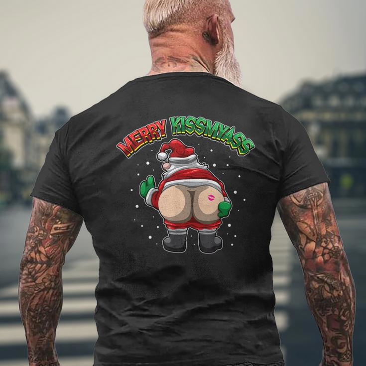 Merry Kissmyass Leck Am Arschom Weihnachtsmann T-Shirt mit Rückendruck Geschenke für alte Männer