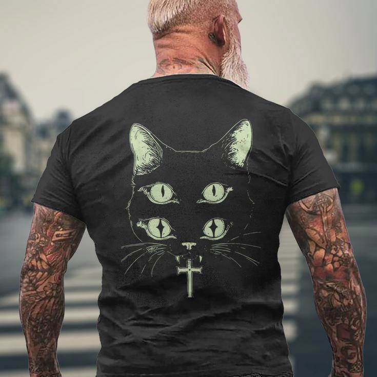 Metal Punk Cat Grunge Gothic Goth Witchy T-Shirt mit Rückendruck Geschenke für alte Männer