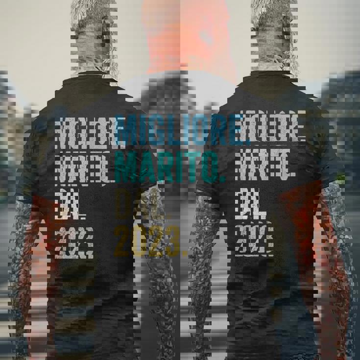 Migliore Marito Dal 2023 Anno 1 Anniversario Matrimonio T-shirt da uomo con stampa posteriore Regalos para ancianos