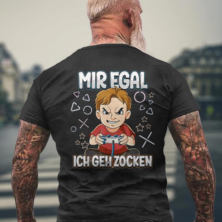 Mir Egal Ich Geh Zocken Gaming T-Shirt mit Rückendruck Geschenke für alte Männer