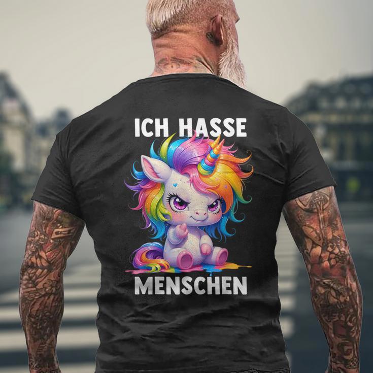 Misantroph Ich Hasse Menschen T-Shirt mit Rückendruck Geschenke für alte Männer