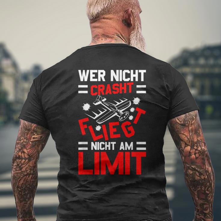 Modellflug Sprüche Lustig Modellbauer Model Flyer Aviator T-Shirt mit Rückendruck Geschenke für alte Männer