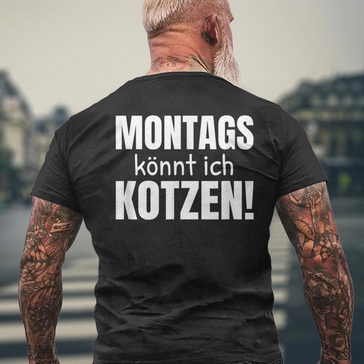 Montags Könnt Ich Kotzen Anti-Monday Sayings T-Shirt mit Rückendruck Geschenke für alte Männer