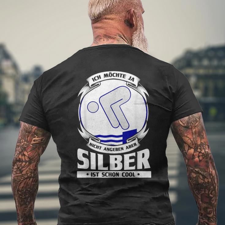 Nicht Angeben Aber Silberist Schon Cool T-Shirt mit Rückendruck Geschenke für alte Männer