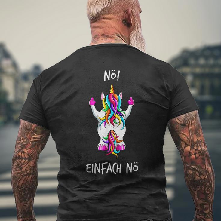 Nö Einfach Nö Unicorn T-Shirt mit Rückendruck Geschenke für alte Männer