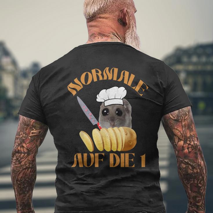 Normale Potatolen Auf Die 1 Sad Hamster Chef T-Shirt mit Rückendruck Geschenke für alte Männer