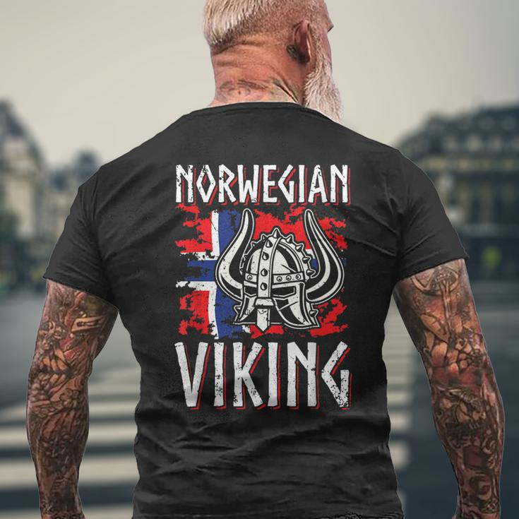 Norwayiking Norway Flag T-Shirt mit Rückendruck Geschenke für alte Männer