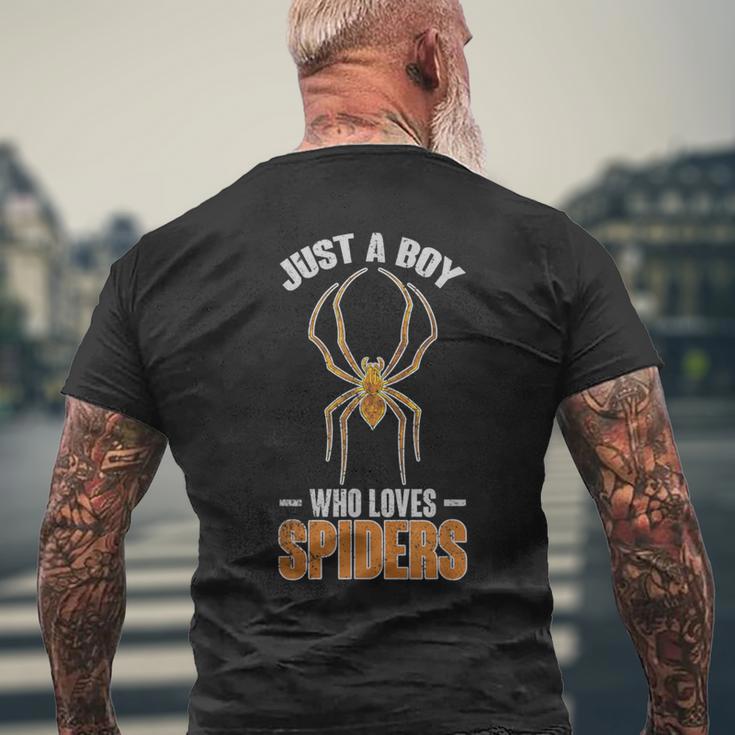 Nur Ein Junge Der Spinnen Liebt Arachnide Spider T-Shirt mit Rückendruck Geschenke für alte Männer