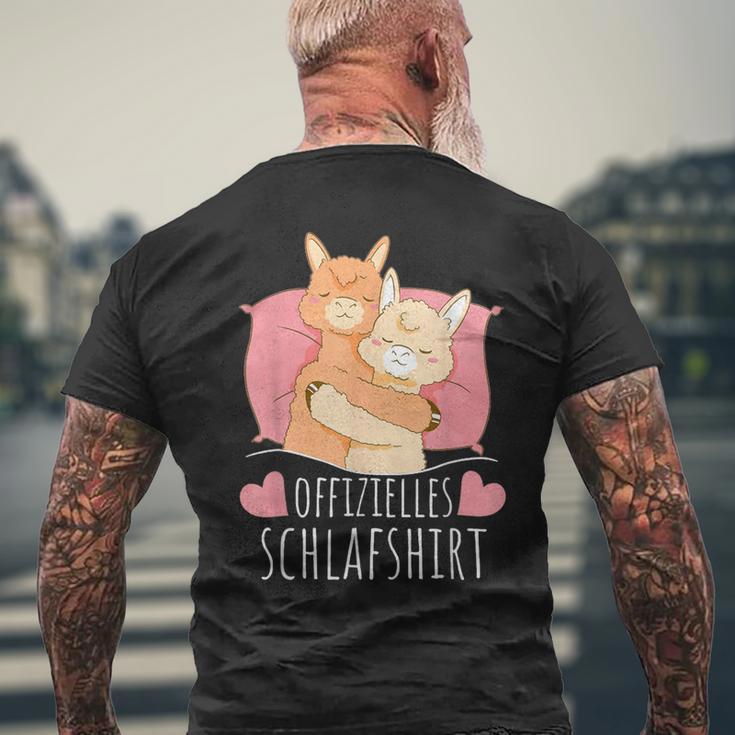 Offizielles Schlaf Nachthemd Schlafanzug Alpaca Lama T-Shirt mit Rückendruck Geschenke für alte Männer