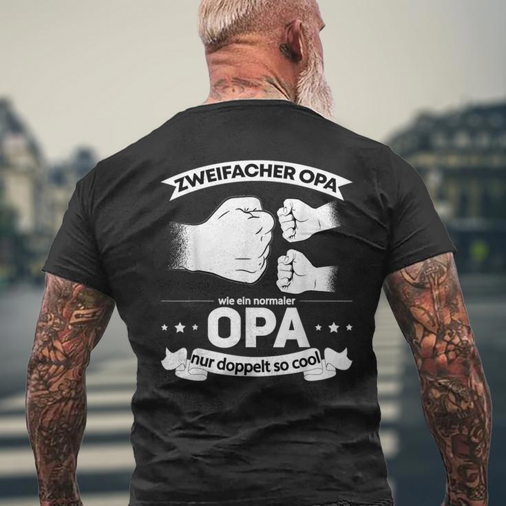 Opa Hoch 2 Grandchildren Grandchildren Grandpa T-Shirt mit Rückendruck Geschenke für alte Männer