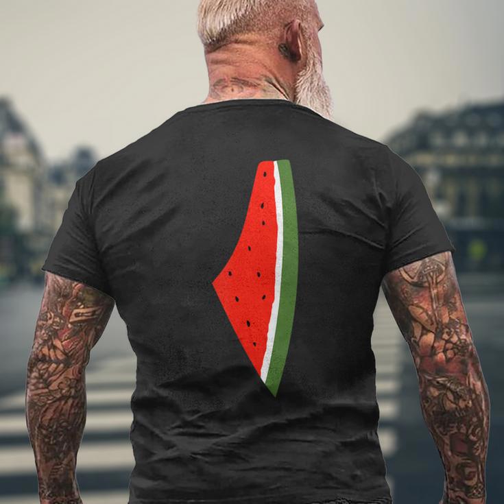 Palestine Watermelon Watermelon Palestine Map T-Shirt mit Rückendruck Geschenke für alte Männer