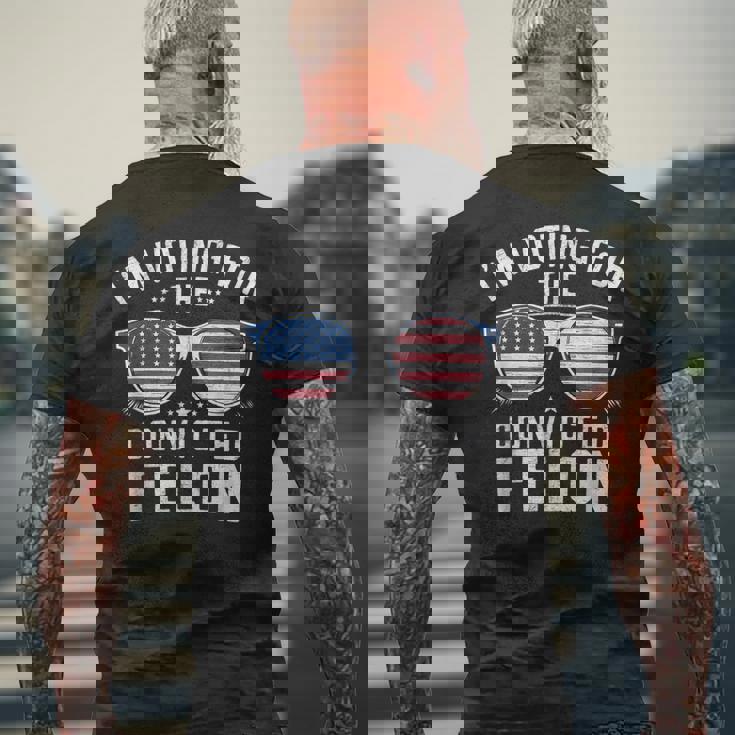 Patriotic Voting Convicted Felon Graphic Men's T-shirt Back Print Gifts for Old Men Patriotic Voting Convicted Felon Graphic Men's T-shirt Back Print Gifts for Old Men