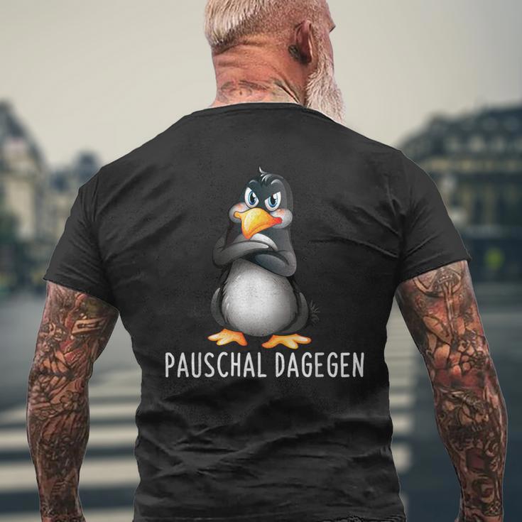 Pauschal Dagegen Penguin Saying S T-Shirt mit Rückendruck Geschenke für alte Männer