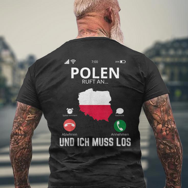 Polen Calls And I Must Go Poland Flag T-Shirt mit Rückendruck Geschenke für alte Männer