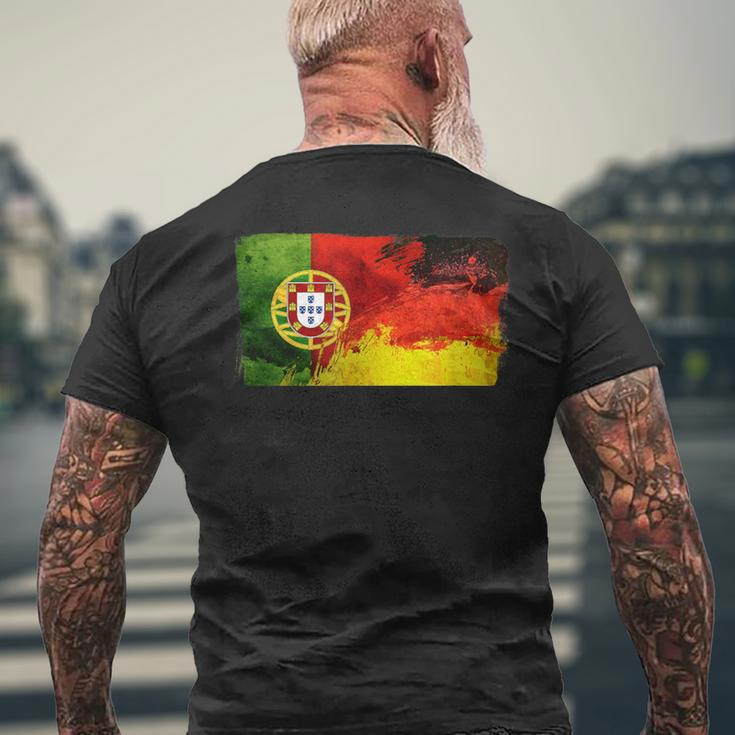 Portugal Deutschland Fusion Football Sport Competition Friends T-Shirt mit Rückendruck Geschenke für alte Männer