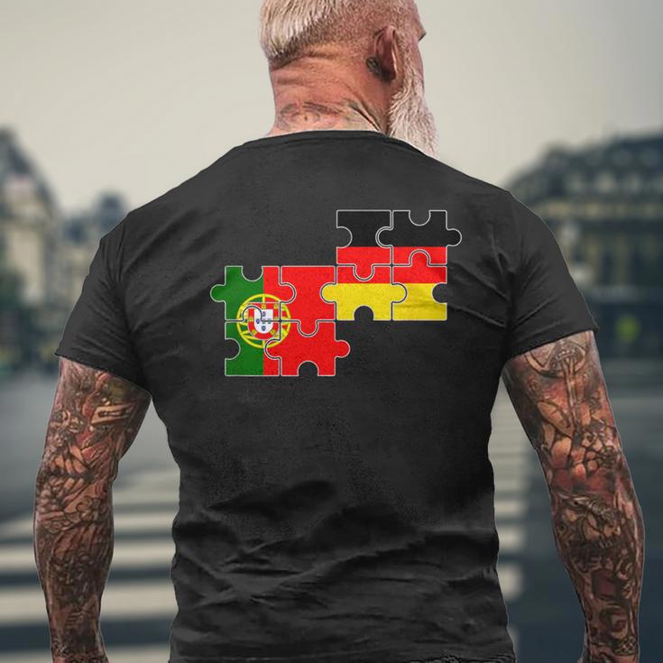 Portugal Germany Flag German Portuguese T-Shirt mit Rückendruck Geschenke für alte Männer