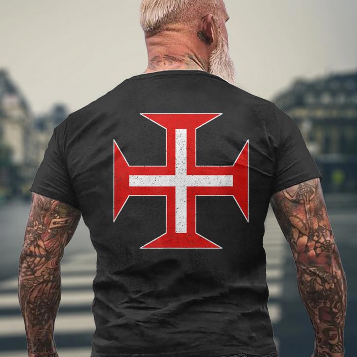 Portuguese Cross Of The Order Of Christ Cross Portugal T-Shirt mit Rückendruck Geschenke für alte Männer