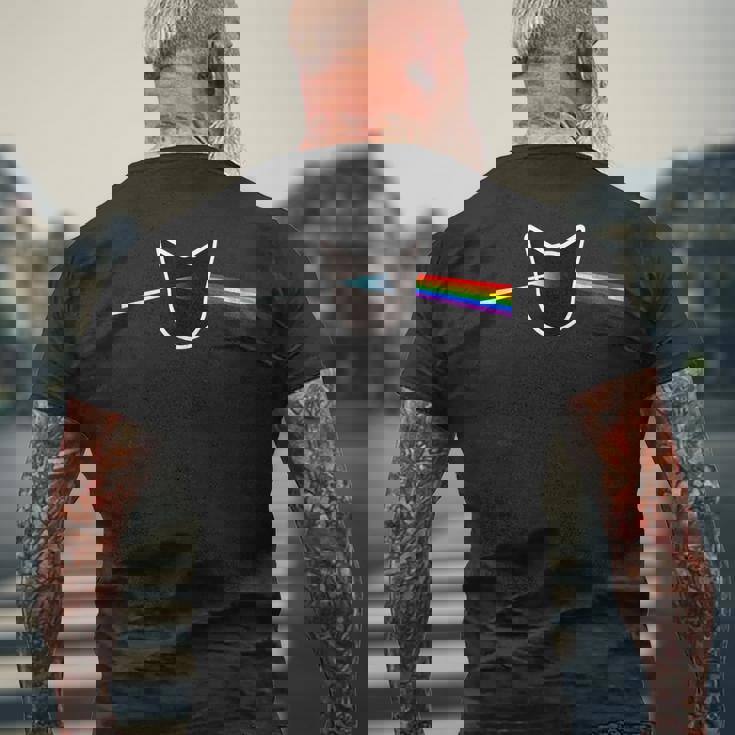 Prisma Gatto Arcobaleno T-shirt da uomo con stampa posteriore Regalos para ancianos