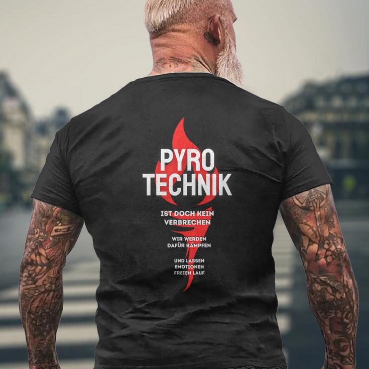 Pyrotechnik Ist Doch Keinerbrechen Fackel German Meme T-Shirt mit Rückendruck Geschenke für alte Männer