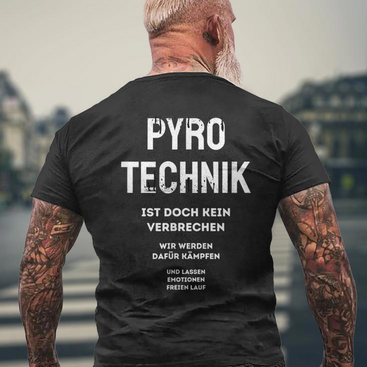 Pyrotechnik Ist Doch Keinerbrechen German Meme T-Shirt mit Rückendruck Geschenke für alte Männer