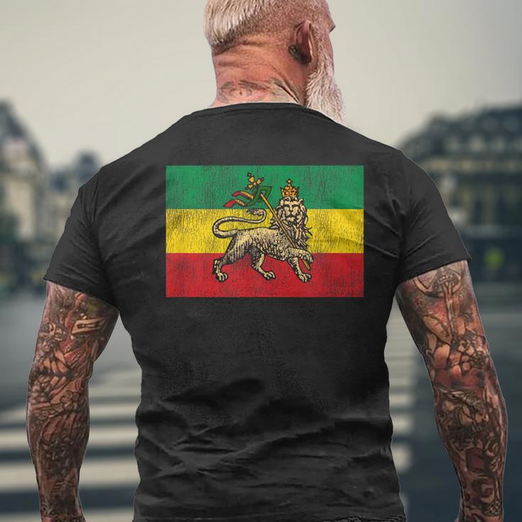 Rastafari Lion Of Judah Reggae Rasta Flag T-Shirt mit Rückendruck Geschenke für alte Männer