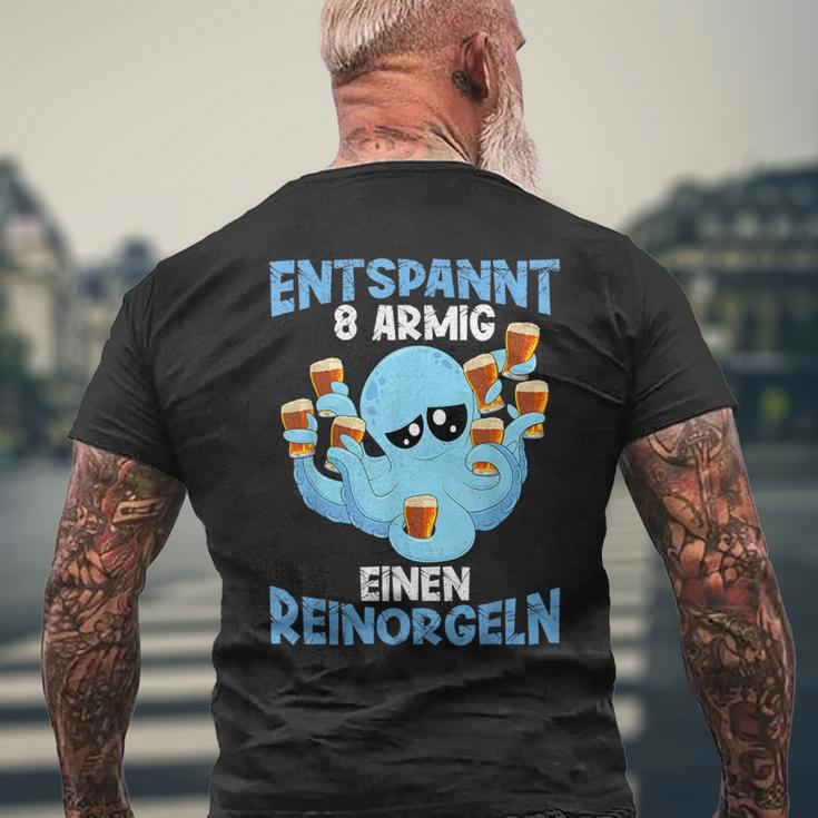 Relaxed Eight-Armed A Reinorgeln Saufen Party Malle T-Shirt mit Rückendruck Geschenke für alte Männer