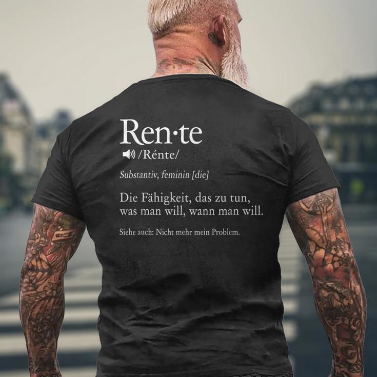 Rente Substantiv Rentner Pensioner T-Shirt mit Rückendruck Geschenke für alte Männer