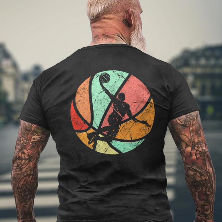 Retro Basketball Player Dunk Silhouette T-Shirt mit Rückendruck Geschenke für alte Männer