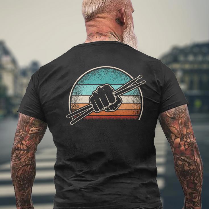 Retro Drumsticks Drummer T-Shirt mit Rückendruck Geschenke für alte Männer