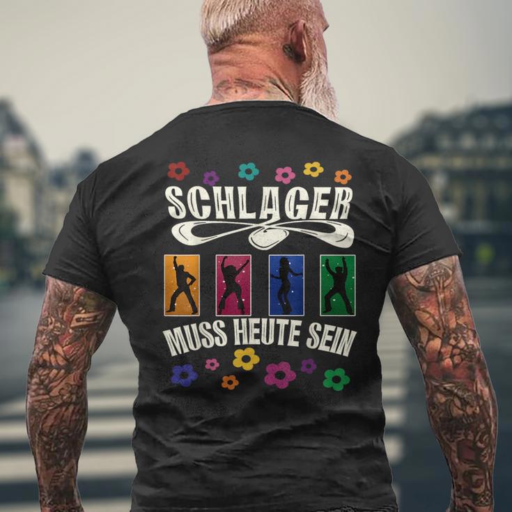 Retro Schlager Costume Outfit For Schlager Party T-Shirt mit Rückendruck Geschenke für alte Männer