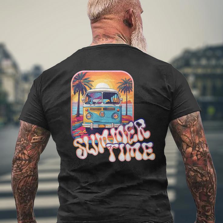 Retroan Camper Summer Time Summer Sun Camping T-Shirt mit Rückendruck Geschenke für alte Männer