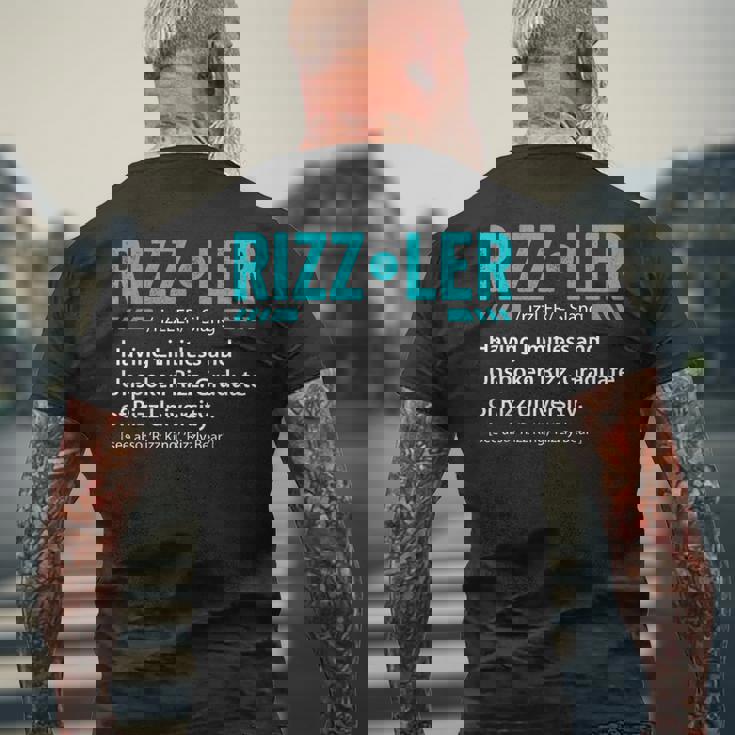 Rizzler Definition Rizz God Meme Rizz King Men's T-shirt Back Print Gifts for Old Men