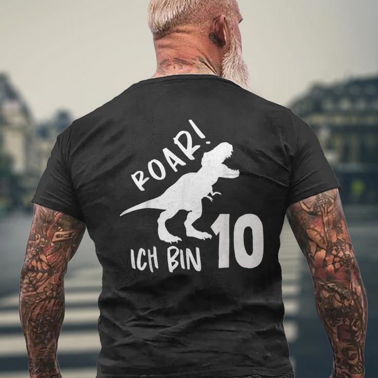 Roar Ich Bin 10 Jahre Alt 10Th Birthday T-Rex Dino T-Shirt mit Rückendruck Geschenke für alte Männer