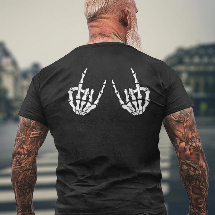 Rock & Roll Skeleton Hand T-Shirt mit Rückendruck Geschenke für alte Männer