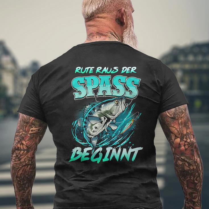 Rute Raus Der Spass Beginnt Fishing Fishing T-Shirt mit Rückendruck Geschenke für alte Männer