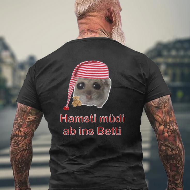 Sad Hamster Sad Hamster Hamsty Hamsti Sleep T-Shirt mit Rückendruck Geschenke für alte Männer