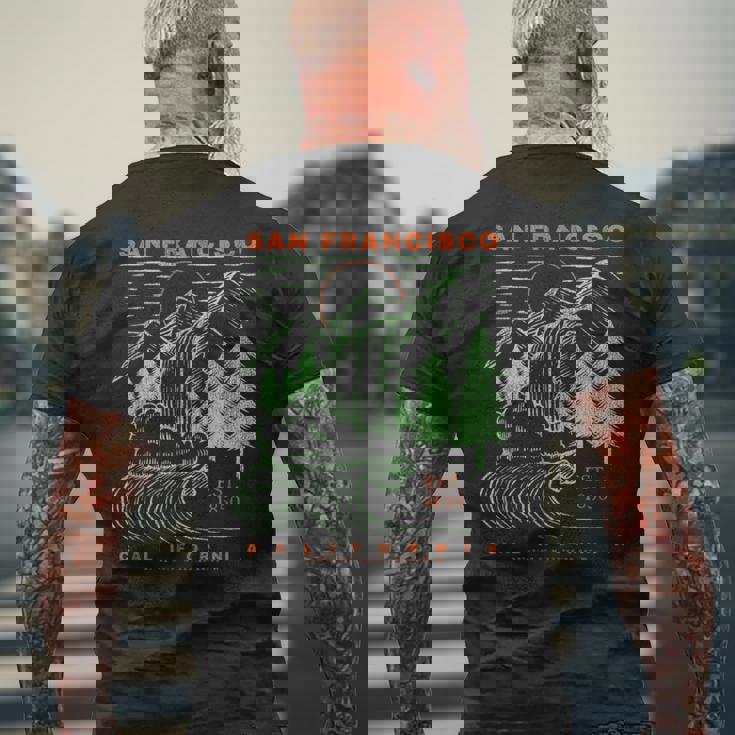 San Francisco California Cool Souvenir Rústico San Francisco Camiseta Hombre Estampado Espalda Regalos para ancianos