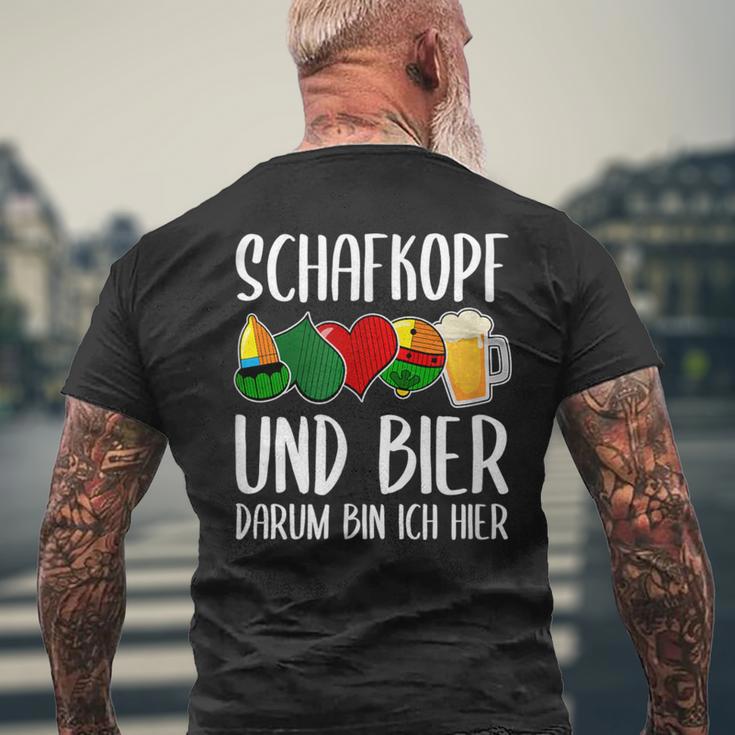 Schafkopf Und Bier Darum Bin Ich Hier Schafkopf Und Bier Darum T-Shirt mit Rückendruck Geschenke für alte Männer