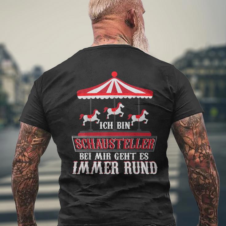 Schausteller Kirmesolksfest Bei Mir Geht Es Immer Rund T-Shirt mit Rückendruck Geschenke für alte Männer